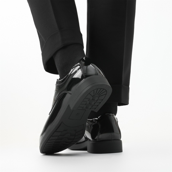 Men's Formal Synthetic Leather Dress Shoes - BLACK PAT - 7